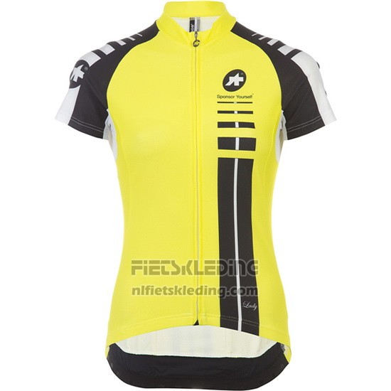 2016 Fietskleding Vrouw Assos Zwart en Geel Korte Mouwen en Koersbroek
