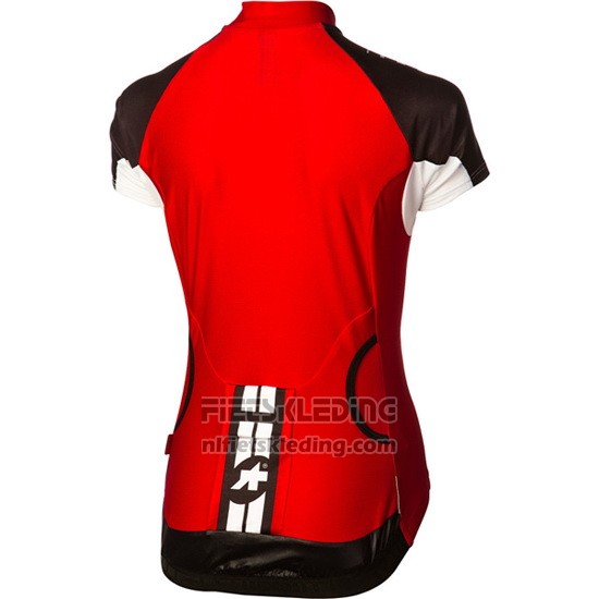 2016 Fietskleding Vrouw Assos Zwart en Rood Korte Mouwen en Koersbroek