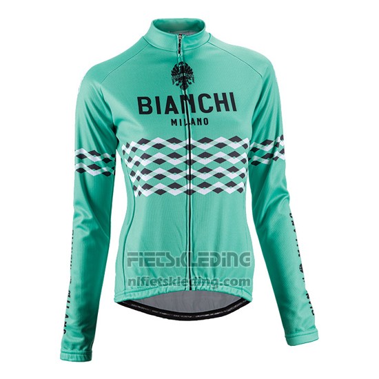 2016 Fietskleding Vrouw Bianchi Zwart en Groen Lange Mouwen en Koersbroek