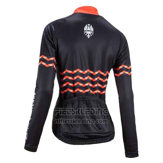 2016 Fietskleding Vrouw Bianchi Zwart en Oranje Lange Mouwen en Koersbroek
