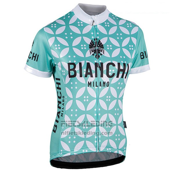 2017 Fietskleding Vrouw Bianchi Groen en Wit Korte Mouwen en Koersbroek