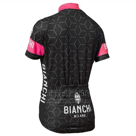 2018 Fietskleding Bianchi Nevola Zwart en Roze Korte Mouwen en Koersbroek