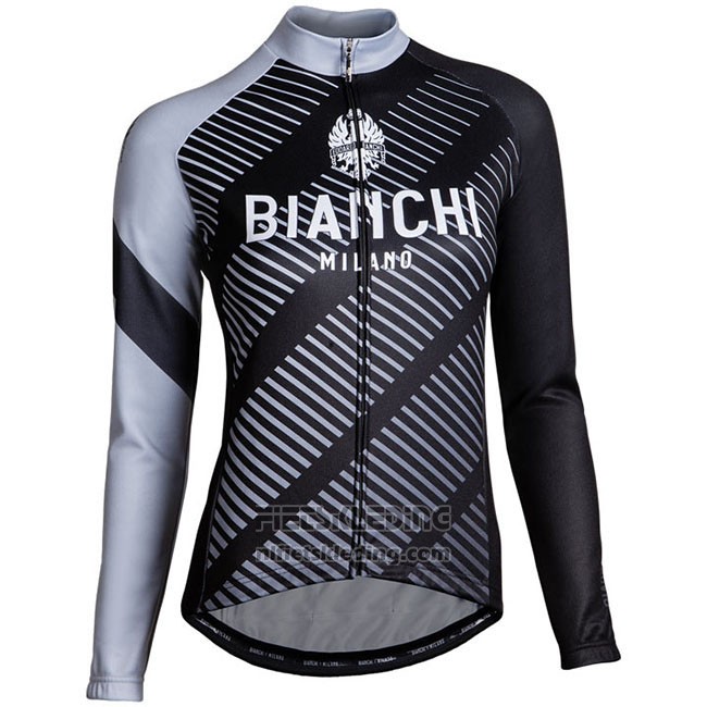 Fietskleding Vrouw Bianchi Milano Catria Zwart Grijs Lange Mouwen en Koersbroek