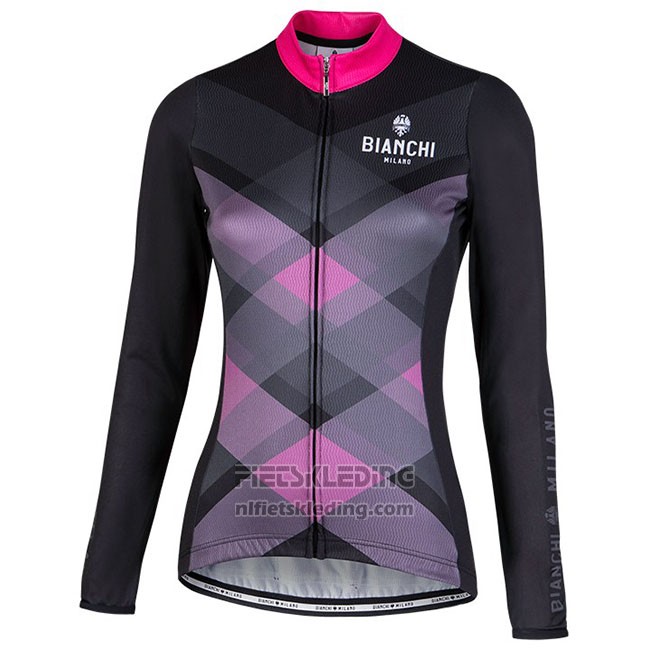 Fietskleding Vrouw Bianchi Milano Cornedo Zwart Roze Lange Mouwen en Koersbroek