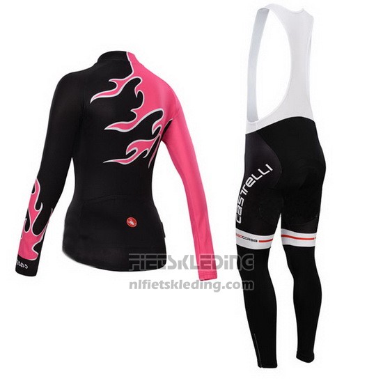 2014 Fietskleding Vrouw Castelli Rood en Zwart Lange Mouwen en Koersbroek