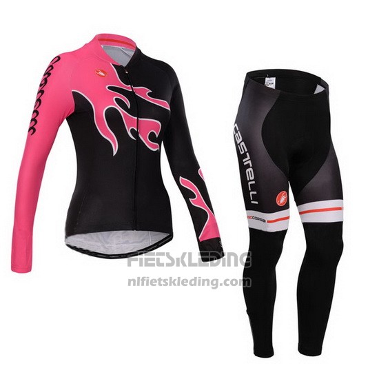 2014 Fietskleding Vrouw Castelli Rood en Zwart Lange Mouwen en Koersbroek