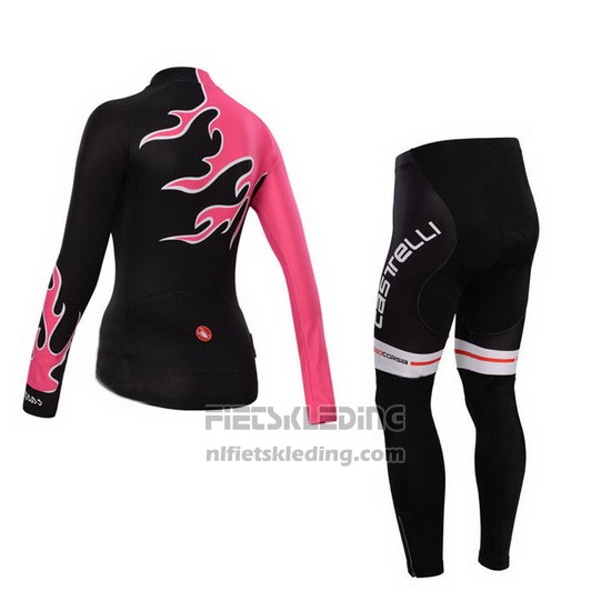 2014 Fietskleding Vrouw Castelli Rood en Zwart Lange Mouwen en Koersbroek