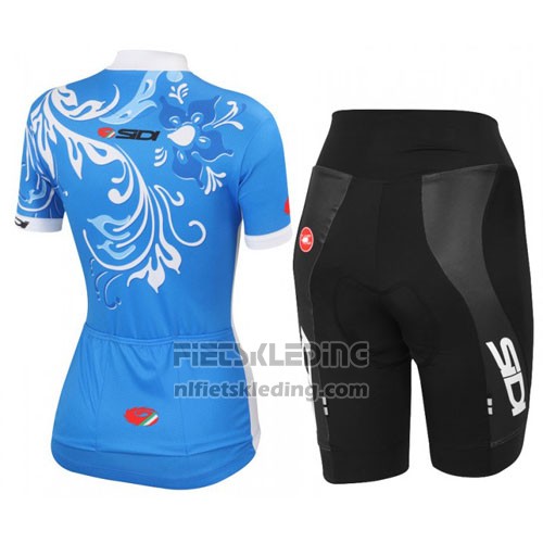 2016 Fietskleding Castelli Wit en Blauw Korte Mouwen en Koersbroek