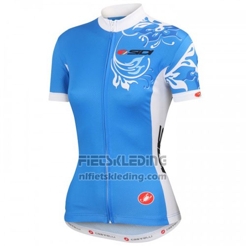 2016 Fietskleding Castelli Wit en Blauw Korte Mouwen en Koersbroek