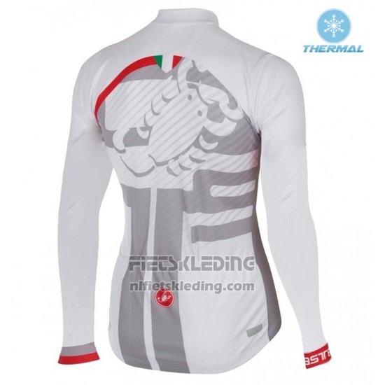 2016 Fietskleding Vrouw Castelli Wit en Rood Lange Mouwen en Koersbroek