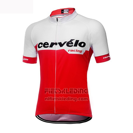 2019 Fietskleding Vrouw Cervelo Wit Rood Korte Mouwen en Koersbroek