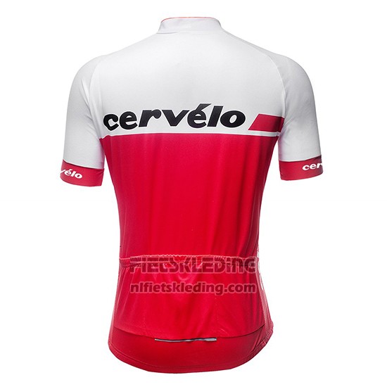 2019 Fietskleding Vrouw Cervelo Wit Rood Korte Mouwen en Koersbroek