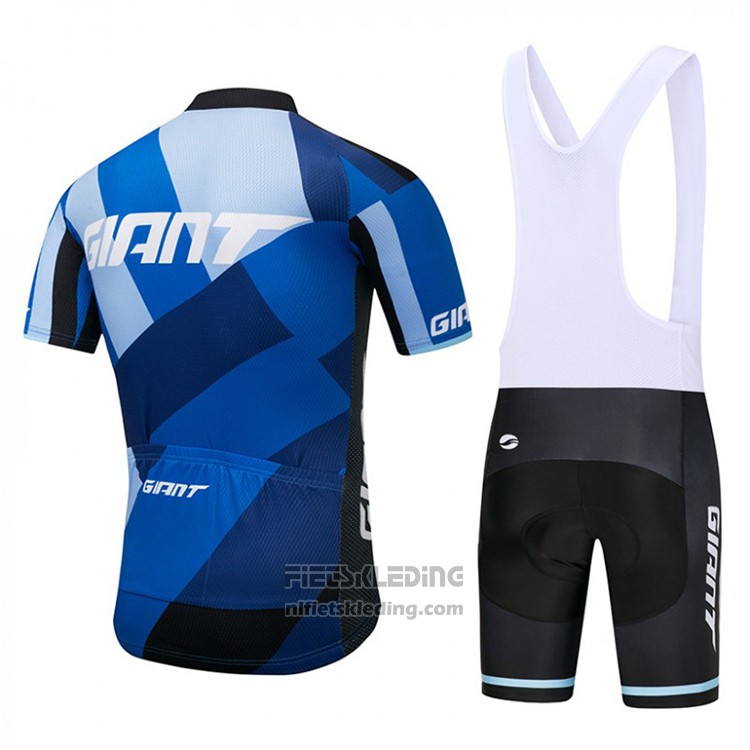 2018 Fietskleding Giant Blauw en Zwart Korte Mouwen en Koersbroek