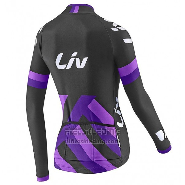 2017 Fietskleding Vrouw Liv Zwart en Violet Lange Mouwen en Koersbroek
