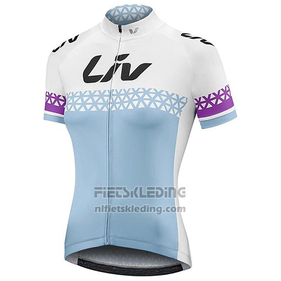2019 Fietskleding Vrouw Liv Wit Blauw Korte Mouwen en Koersbroek