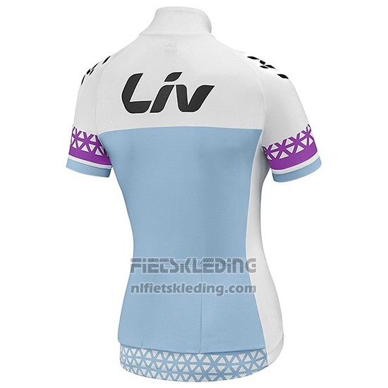 2019 Fietskleding Vrouw Liv Wit Blauw Korte Mouwen en Koersbroek