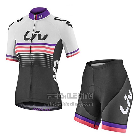 2019 Fietskleding Vrouw Liv Zwart Wit Fuchsia Korte Mouwen en Koersbroek