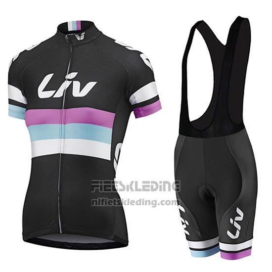 2019 Fietskleding Vrouw Liv Zwart Wit Violet Korte Mouwen en Koersbroek