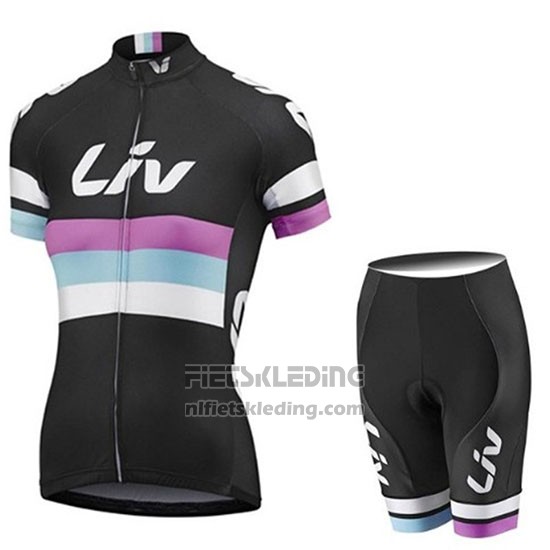 2019 Fietskleding Vrouw Liv Zwart Wit Violet Korte Mouwen en Koersbroek