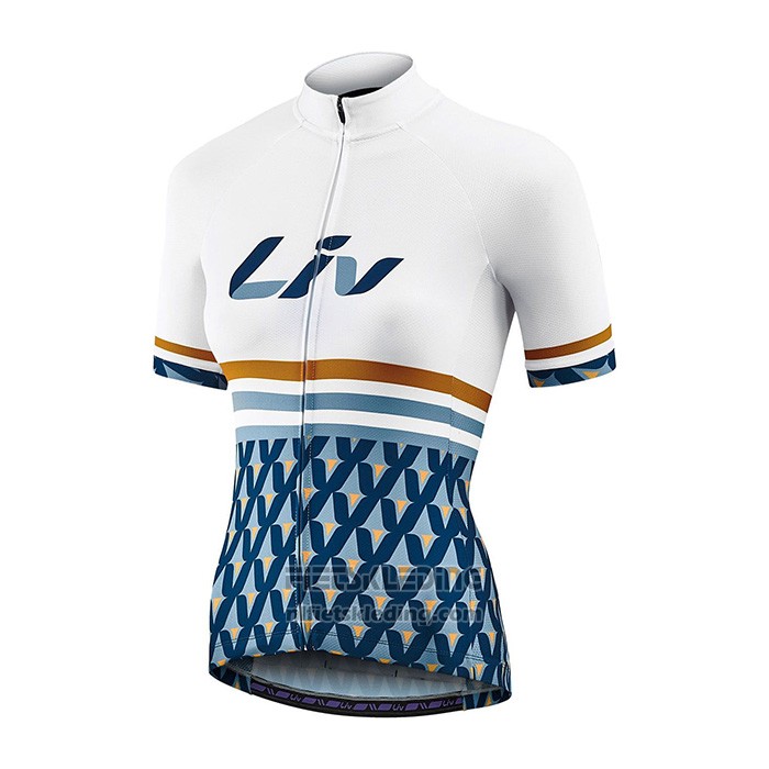 2021 Fietskleding Vrouw Liv Wit Blauw Korte Mouwen en Koersbroek
