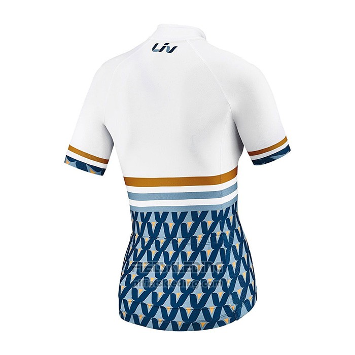 2021 Fietskleding Vrouw Liv Wit Blauw Korte Mouwen en Koersbroek