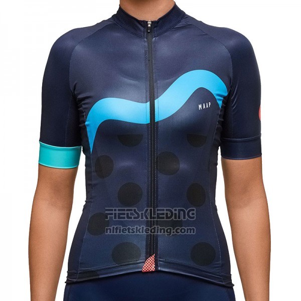 2017 Fietskleding Vrouw Maap Diep Blauw Korte Mouwen en Koersbroek