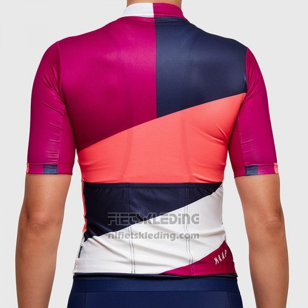 2017 Fietskleding Vrouw Maap Wit en Roze Korte Mouwen en Koersbroek