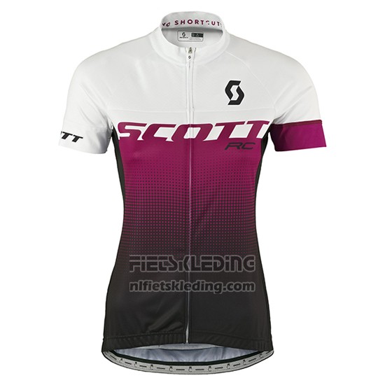 2016 Fietskleding Vrouw Scott Rood en Wit Korte Mouwen en Koersbroek