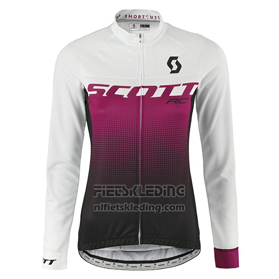 2016 Fietskleding Vrouw Scott Rood en Wit Lange Mouwen en Koersbroek