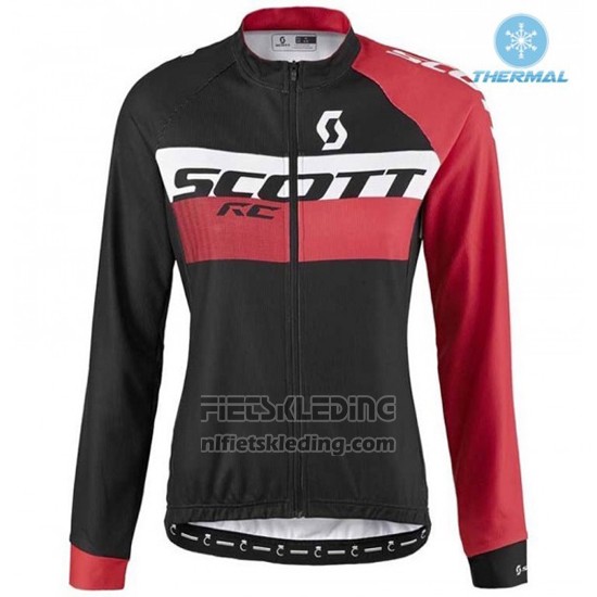 2016 Fietskleding Vrouw Scott Rood en Zwart Lange Mouwen en Koersbroek