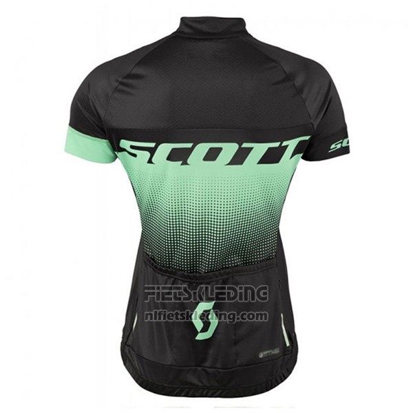 2017 Fietskleding Vrouw Scott Zwart en Groen Korte Mouwen en Koersbroek