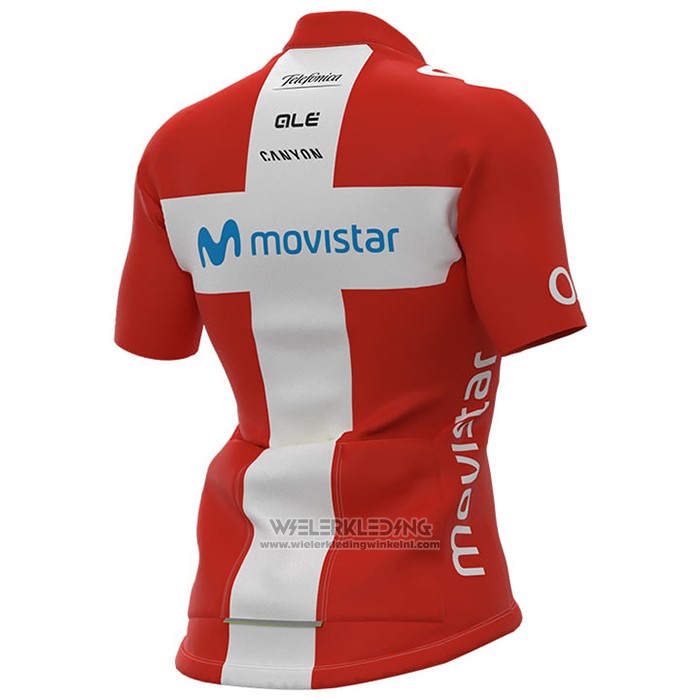 2021 Fietskleding Vrouw Movistar Kampioen Denemarken Korte Mouwen en Koersbroek