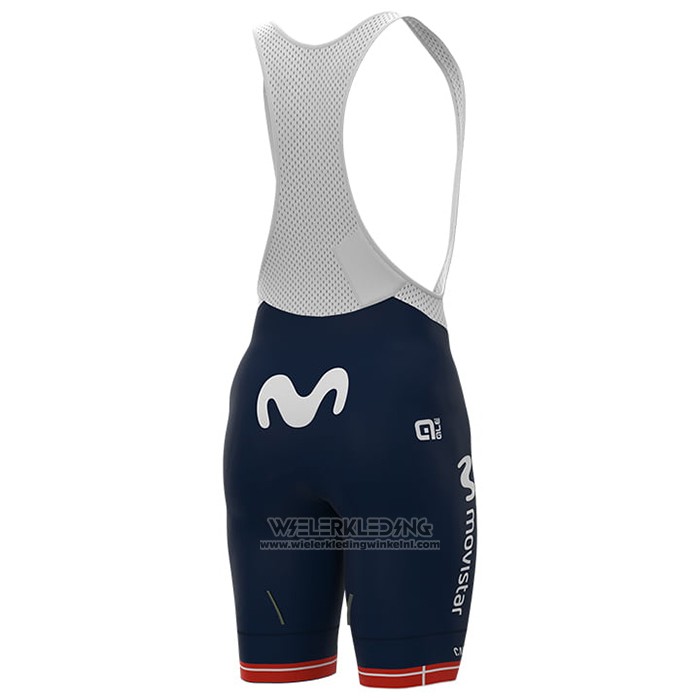 2021 Fietskleding Vrouw Movistar Kampioen Denemarken Korte Mouwen en Koersbroek