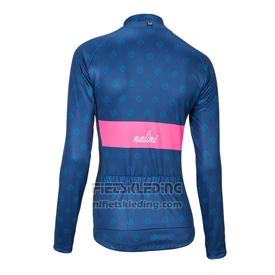 2016 Fietskleding Vrouw Nalini Roze en Blauw Lange Mouwen en Koersbroek
