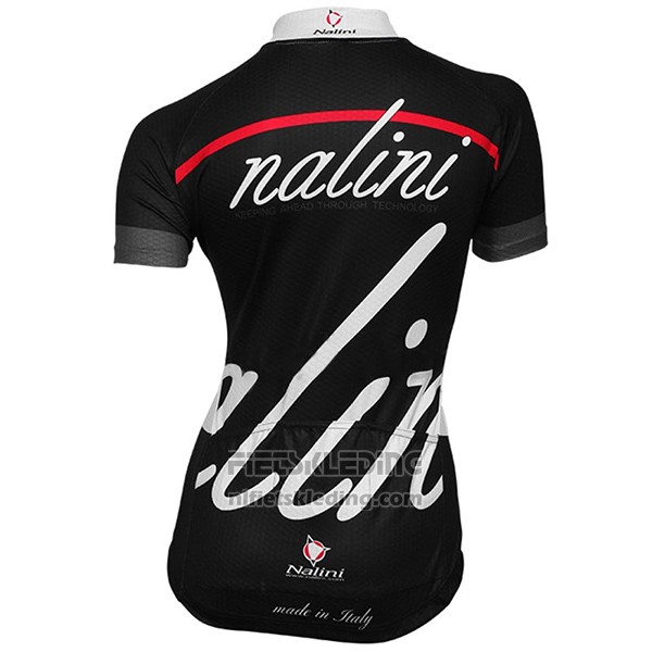 2017 Fietskleding Vrouw Nalini Classic Zwart Korte Mouwen en Koersbroek