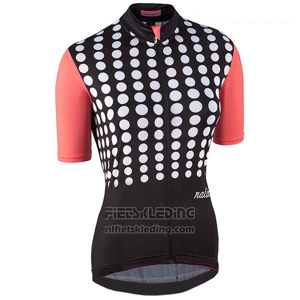2017 Fietskleding Vrouw Nalini Optical Zwart en Oranje Korte Mouwen en Koersbroek