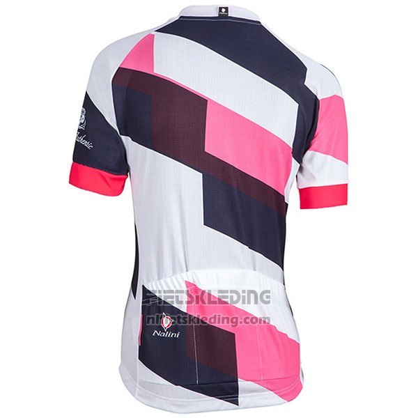 2017 Fietskleding Vrouw Nalini Stripe Roze en Zwart Korte Mouwen en Koersbroek