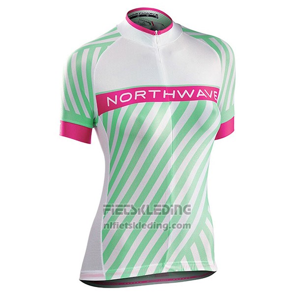2017 Fietskleding Vrouw Northwave Groen en Roze Korte Mouwen en Koersbroek