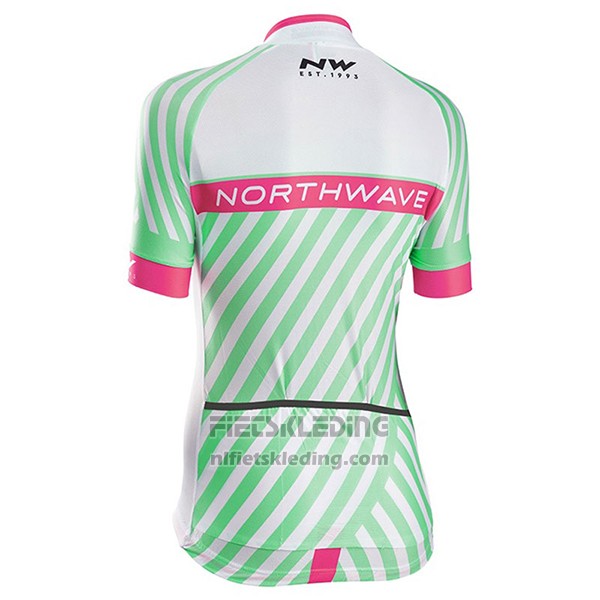 2017 Fietskleding Vrouw Northwave Groen en Roze Korte Mouwen en Koersbroek