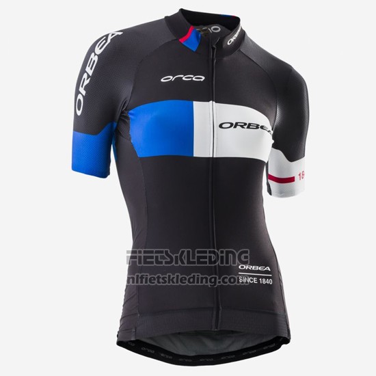 2016 Fietskleding Vrouw Orbea Blauw en Zwart Korte Mouwen en Koersbroek