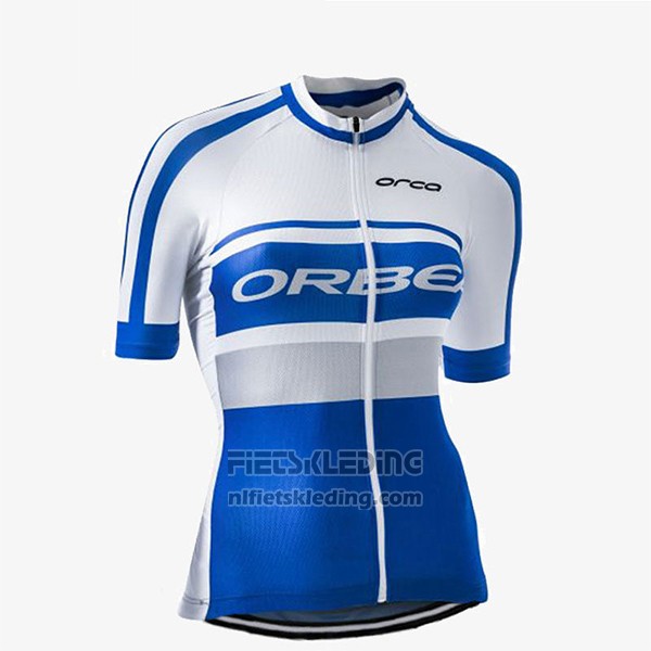 2017 Fietskleding Vrouw Orbea Blauw en Wit Korte Mouwen en Koersbroek