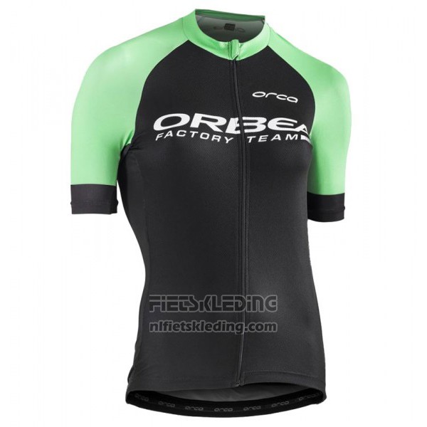 2017 Fietskleding Vrouw Orbea Zwart en Groen Korte Mouwen en Koersbroek