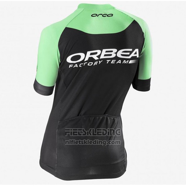 2017 Fietskleding Vrouw Orbea Zwart en Groen Korte Mouwen en Koersbroek