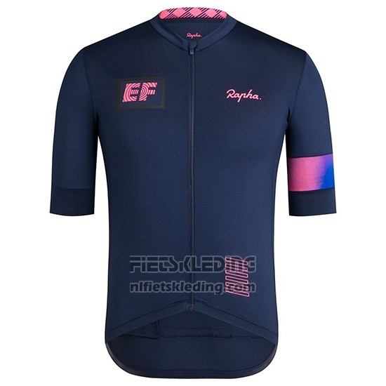 2019 Fietskleding Vrouw Rapha Donker Blauw Roze Korte Mouwen en Koersbroek