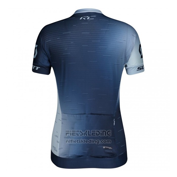 2021 Fietskleding Vrouw Scott Blauw Wit Korte Mouwen en Koersbroek