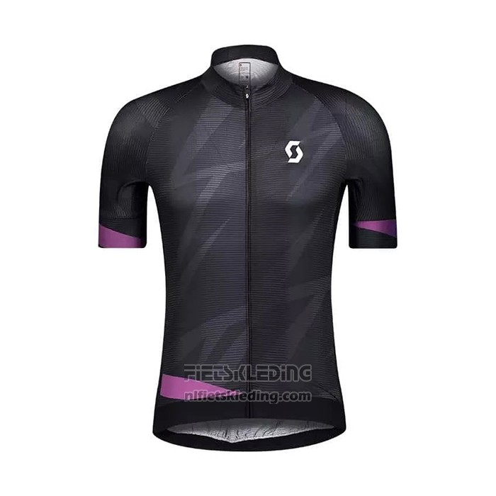 2021 Fietskleding Vrouw Scott Zwart Violet Korte Mouwen en Koersbroek