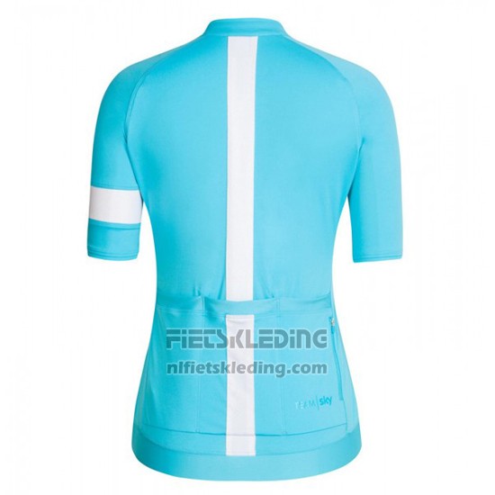 2016 Fietskleding Vrouw Sky Blauw en Wit Korte Mouwen en Koersbroek