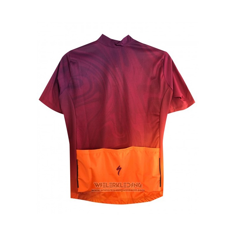 2021 Fietskleding Vrouw Specialized Rood Oranje Korte Mouwen en Koersbroek