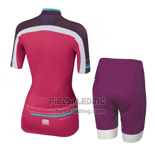 2016 Fietskleding Vrouw Sportful Rood en Groen Korte Mouwen en Koersbroek