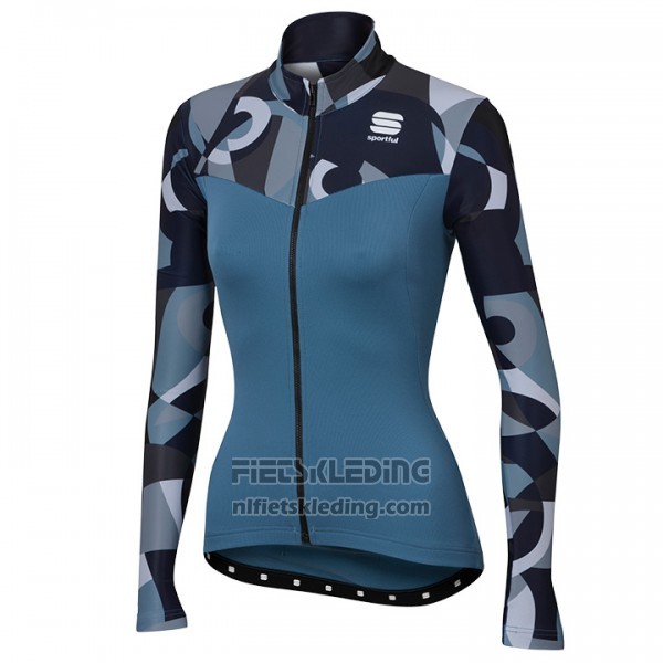 2017 Fietskleding Vrouw Sportful Primavera Blauw Lange Mouwen en Koersbroek